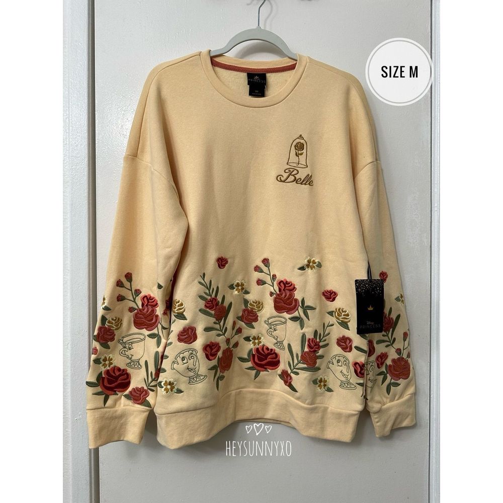 Disney Beauty and the Beast Belle Floral Crewneck Size M